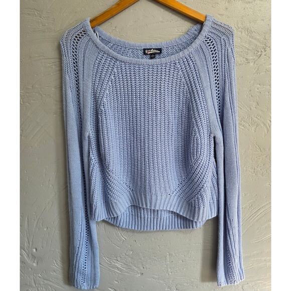 Freshman Woman's Light Blue Knit Sweater Size Large - Picture 3 of 8